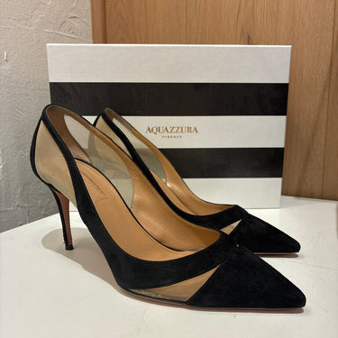 Aquazzura Black Suede Heels