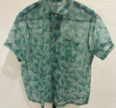 BODE Green Patterned Short Sleeve Shirt