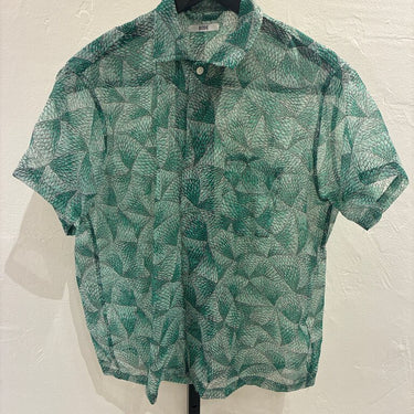 BODE Green Patterned Short Sleeve Shirt