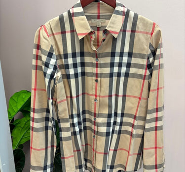 Burberry Plaid Button-Up Shirt - Size XL
