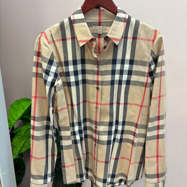 Burberry Plaid Button-Up Shirt - Size XL