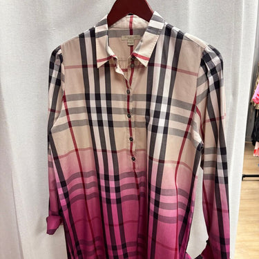 Burberry Pink Ombre Check Button-Up Shirt