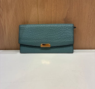 Burberry Leather Wallet in Teal