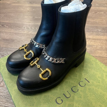 Gucci Horsebit Chain Chelsea Boots