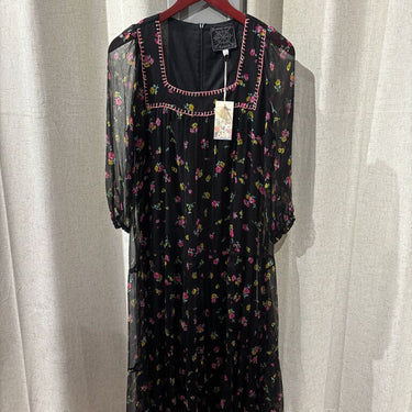 Johnny Was Jade Floral Black Dress