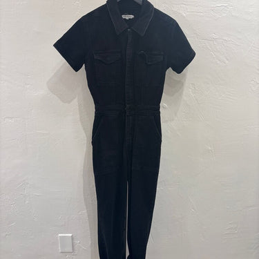 Good American Black Denim Jumpsuit- Size Small