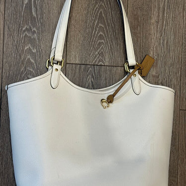 Coach White Leather Tote Bag