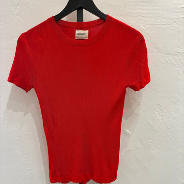 Khaite Red Short Sleeve Top
