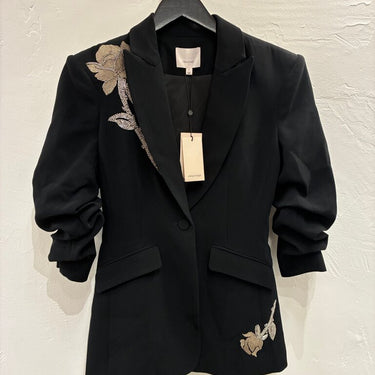 Cinq à Sept Black Embroidered Blazer