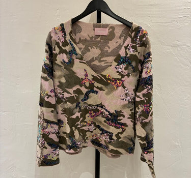Sequin Camo Sweater