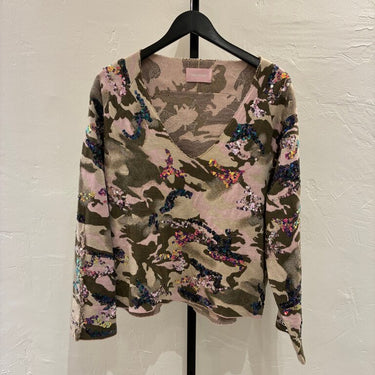 Sequin Camo Sweater