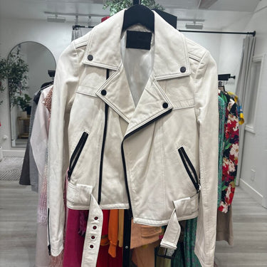 Carmar White Biker Jacket- Size 38
