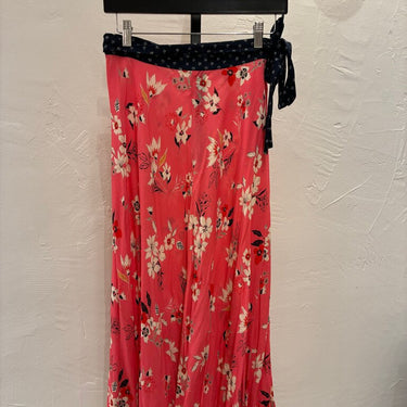 Floral Print Skirt with Tie Waist