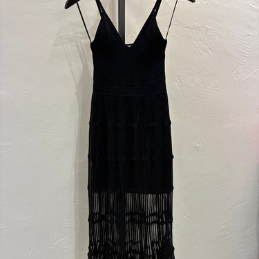 Milly Black Fringe Dress