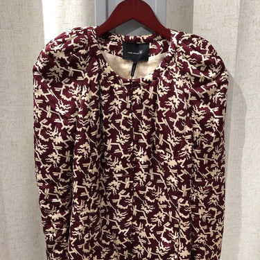 Isabel Marant Burgundy and Beige Patterned Jacket