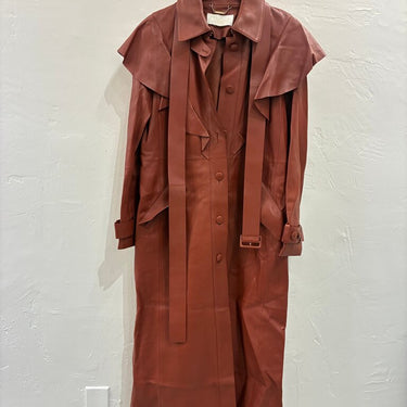 Chloé Brown Leather Long Coat