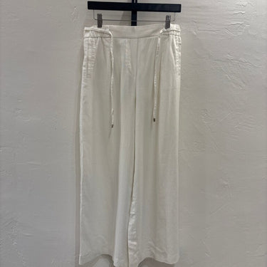 Zara Women's White Linen Wide-Leg Pants- Size Small