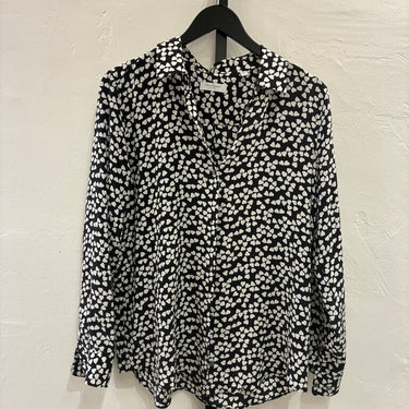 Black and White Patterned Long Sleeve Shirt