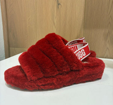 UGG Red Fur Slippers