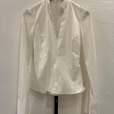 Caroline Constas White Long Sleeve Blouse