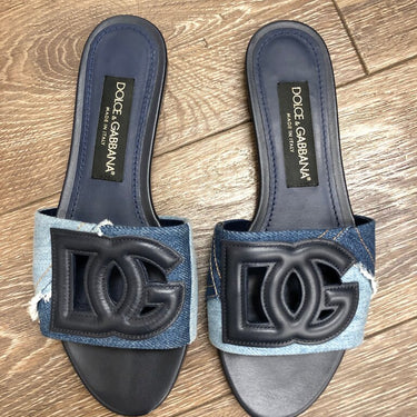 Dolce & Gabbana Denim Slide Sandals