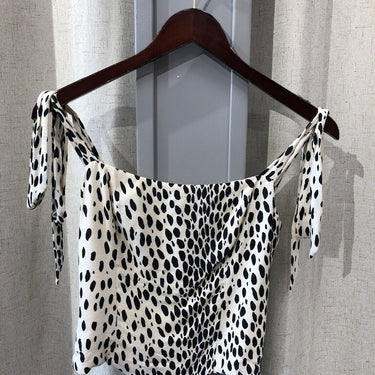 Reformation Dotted Off-Shoulder Top