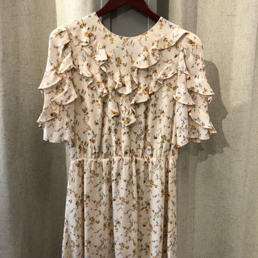 Reformation Floral Ruffled Dress