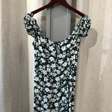 Reformation Green Floral Dress