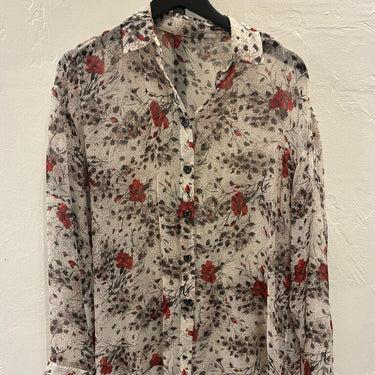 Floral Print Button-Up Blouse