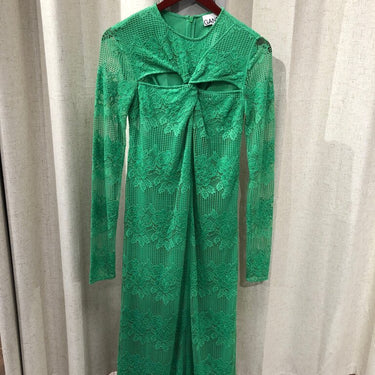 Ganni Green Lace Dress