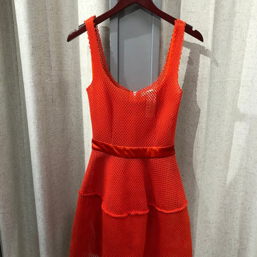 Maje Red Mesh Dress