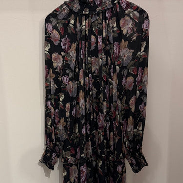 Floral Mock Neck Long Sleeve Dress