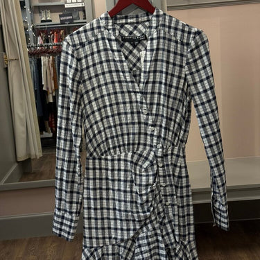 Veronica Beard Checked Button-Down Dress