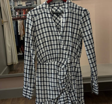 Veronica Beard Checked Button-Down Dress