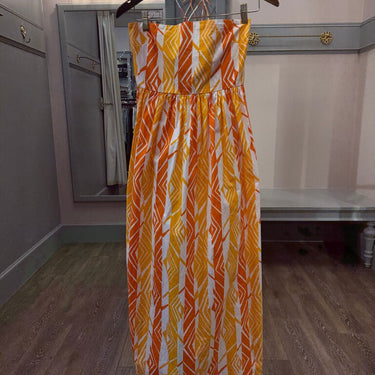 S/W/F Orange and White Printed Maxi Dress
