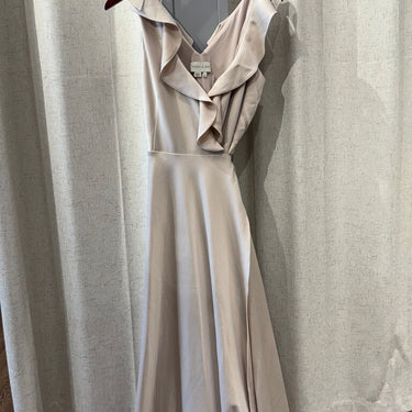 Sachin & Babi Silky Tan Chiffon Wrap Dress