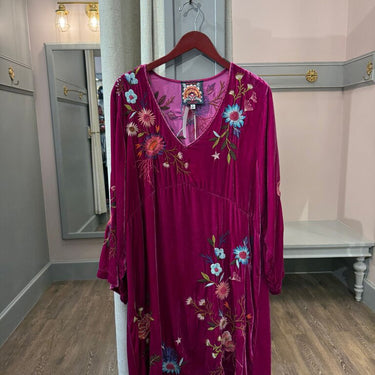 Johnny Was Velvet Floral Tunic Dress