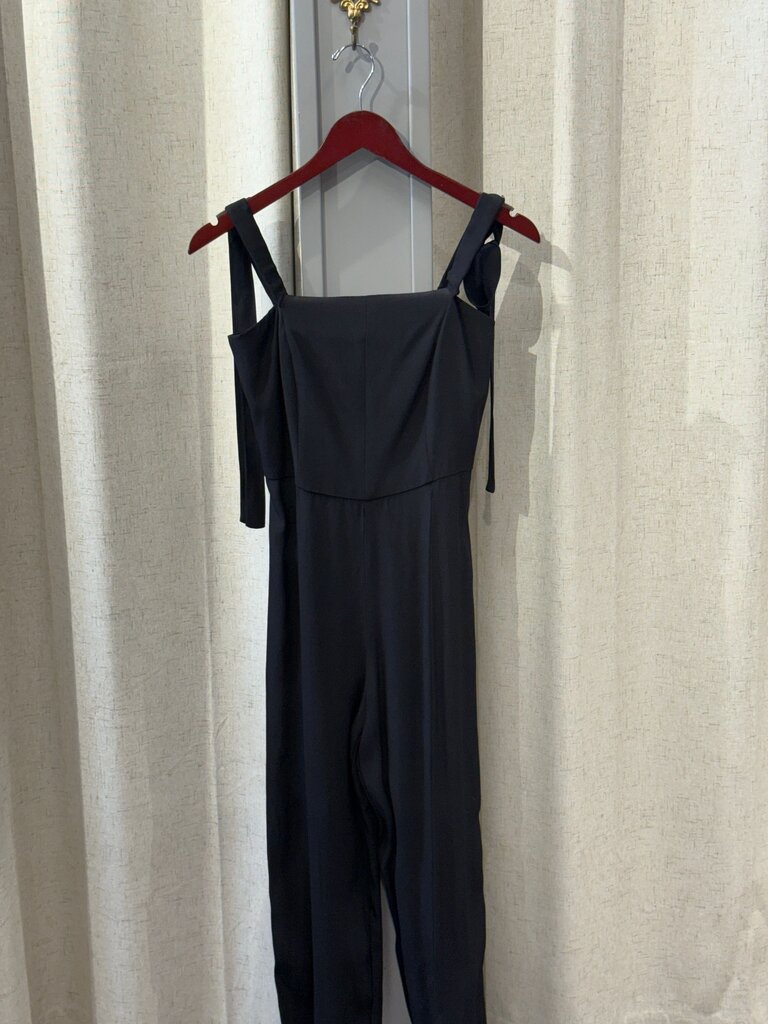 STAUD Black Jumpsuit Tie Sleeves
