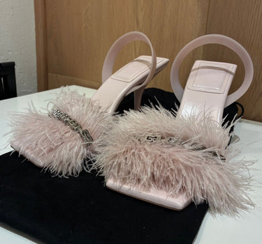 Givenchy Pink Feathered Heels