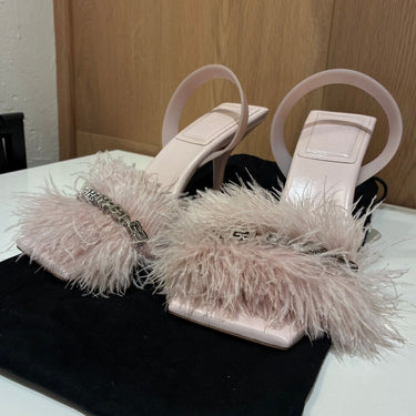 Givenchy Pink Feathered Heels