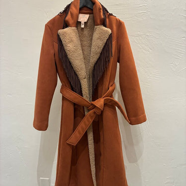 Hutch Fringed Faux Suede Outerwear Coat