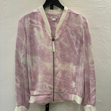 Helmut Lang Silk Tie-Dye Bomber Jacket