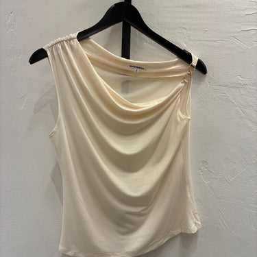 Reformation Cream Drape Top