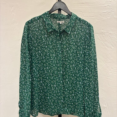 Reformation Floral Print Green Blouse