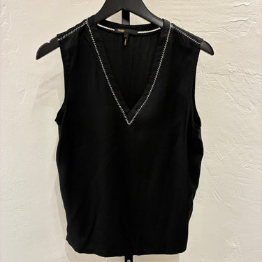 Maje Black Sleeveless Top