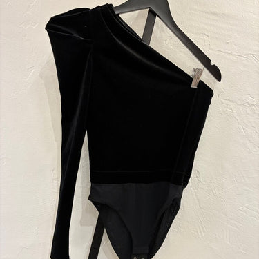 AllSaints Black Velvet Bodysuit