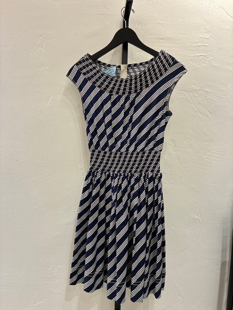 Prada Navy and White Striped Dress
