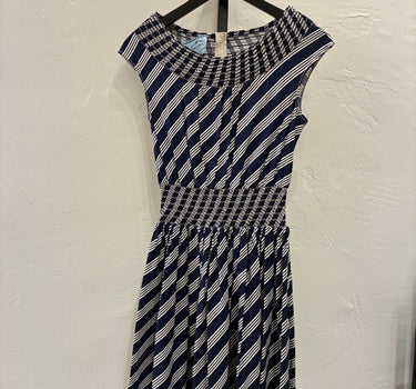 Prada Navy and White Striped Dress