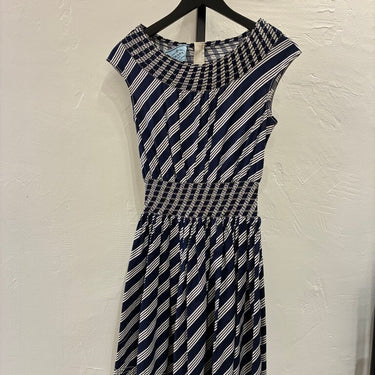 Prada Navy and White Striped Dress