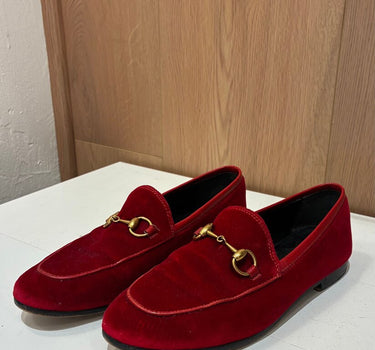 Gucci Red Velvet Loafers Size 35